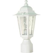 Nuvo Lighting Cornerstone Single Light 7" Wide Landscape Single Head Post Light with Seedy Glass Shade White