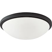 Nuvo Lighting Button 11" Wide LED Flush Mount Bowl Ceiling Fixture with a Glass Shade Black