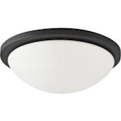 Nuvo Lighting Button 13" Wide LED Flush Mount Bowl Ceiling Fixture with a Glass Shade Black