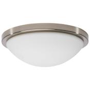 Nuvo Lighting Button 11" 1 Light Wide LED Flush Mount Bowl Ceiling Fixture Brushed Nickel