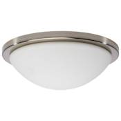 Nuvo Lighting Button 14" Wide 1 Light LED Flush Mount Bowl Ceiling Fixture Brushed Nickel
