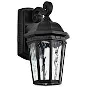 Nuvo Lighting Starfish East River 12" Tall LED Outdoor Smart Wall Sconce with Water Glass Shade Matte Black