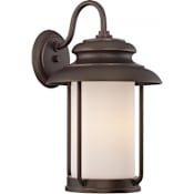 Nuvo Lighting Bethany Single Light 16-3/4" Tall LED Outdoor Wall Sconce with Frosted Glass Shade Mahogany Bronze