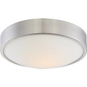 Nuvo Lighting Perk Single Light 13" Wide Integrated LED Flush Mount Bowl Ceiling Fixture Brushed Nickel