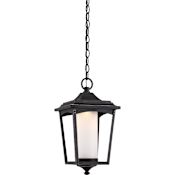 Nuvo Lighting Essex Single Light 8-1/4" Wide Integrated LED Outdoor Mini Pendant with Frosted Glass Shade Sterling Black