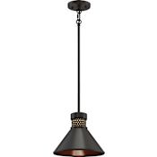 Nuvo Lighting Single Light 10" Wide Integrated LED Pendant Dark Bronze / Copper Accent
