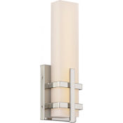Nuvo Lighting Grill Single Light 12" Tall Integrated LED Wall Sconce - ADA Compliant Polished Nickel