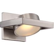 Nuvo Lighting Hawk Single Light 5" Tall Integrated LED Wall Sconce with Frosted Glass Shade Brushed Nickel