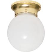 Nuvo Lighting Single Light 6" Wide Flush Mount Ceiling Fixture Polished Brass