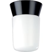Nuvo Lighting Single Light 4-1/4" Wide Outdoor Semi-Flush Ceiling Fixture with Frosted Glass Shade Black