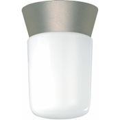 Nuvo Lighting Single Light 4-1/4" Wide Outdoor Semi-Flush Ceiling Fixture with Frosted Glass Shade Satin Aluminum