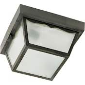 Nuvo Lighting Single Light 8-1/4" Wide Outdoor Flush Mount Square Ceiling Fixture with Frosted Glass Shade Black
