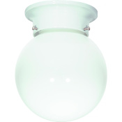 Nuvo Lighting Single Light 6" Wide Outdoor Flush Mount Globe Ceiling Fixture with Frosted Glass Shade White