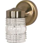 Nuvo Lighting Single Light 8-1/2" Tall Outdoor Wall Sconce with Clear Glass Shade Antique Brass