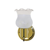 Nuvo Lighting Single Light 4-1/2" Wide Bathroom Sconce with Patterned Glass Shade and On/Off Switch Polished Brass