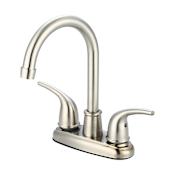 Olympia Faucets Accent 1.5 GPM Centerset 5-1/4" Reach Bar Faucet with Dual Lever Handles Brushed Nickel