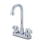 Olympia Faucets Elite 1.5 GPM Centerset 3-9/16" Reach Bar Faucet with Dual Knob Handles Polished Chrome