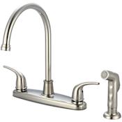Olympia Faucets Accent 1.5 GPM Bridge Kitchen Faucet PVD Brushed Nickel