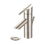 Olympia Faucets i2v 1.2 GPM Single Hole Bathroom Faucet with Brass Pop-Up Drain Assembly Brushed Nickel