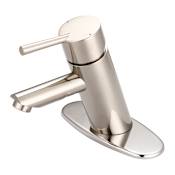Olympia Faucets i2 1.2 GPM Single Hole Bathroom Faucet with Deck Cover Plate Brushed Nickel