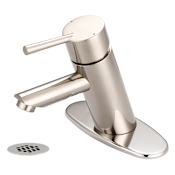 Olympia Faucets i2 1.2 GPM Single Hole Bathroom Faucet with Grid Strainer and Deck Cover Plate Brushed Nickel