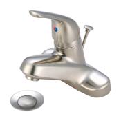 Olympia Faucets Elite 1.2 GPM Centerset Bathroom Faucet with Pop-Up Drain Assembly Brushed Nickel