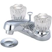 Olympia Faucets Elite 1.2 GPM Centerset Bathroom Faucet with Acrylic Handles and Pop-Up Drain Assembly Polished Chrome