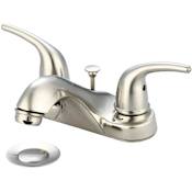 Olympia Faucets Accent 1.2 GPM Centerset Bathroom Faucet with Brass Pop-Up Drain Assembly Brushed Nickel