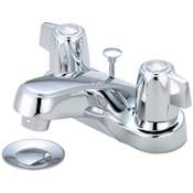Olympia Faucets Elite 1.2 GPM Centerset Bathroom Faucet with Mini Blade Handles and Pop-Up Drain Assembly Polished Chrome
