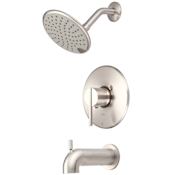 Olympia Faucets i2v Tub and Shower Trim Package with 1.75 GPM Single Function Shower Head and Tub Spout Brushed Nickel