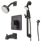 Olympia Faucets i4 Tub and Shower Trim Package with 1.75 GPM Multi Function Shower Head Matte Black