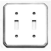 Omnia Beveled Edge Double Toggle Switch Plate from the Classics Collection Polished Brass