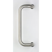 Omnia Stainless Steel Tube Style 8" Center to Center Curved Door Handle Pull Brushed Stainless Steel