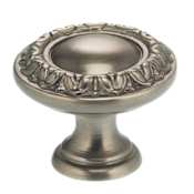 Omnia Ornate 1 Inch Mushroom Cabinet Knob Pewter