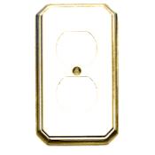 Omnia Beveled Edge Duplex Outlet Switch Plate from the Classics Collection Polished Brass