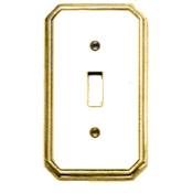 Omnia Beveled Edge Single Toggle Switch Plate from the Classics Collection Polished Brass