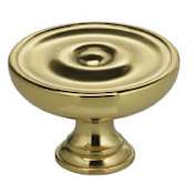 Omnia Classic & Modern 1-3/16 Inch Mushroom Cabinet Knob Polished Brass