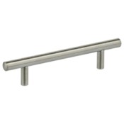 Omnia Stainless Steel 3-3/4" Center to Center Sleek Thin (10mm) Cabinet Bar Handle / Drawer Bar Pull Brushed Stainless Steel