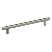 Omnia Stainless Steel 7-5/8" Center to Center Sleek Thick (14mm) Cabinet Bar Handle / Drawer Bar Pull Brushed Stainless Steel