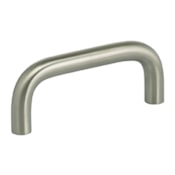 Omnia Stainless Steel 3 Inch Center to Center Industrial Handle Cabinet Pull Brushed Stainless Steel