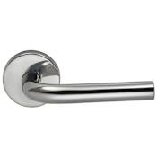 Omnia Privacy Door Lever Set with 11 Style Handle and Round Rose Polished Stainless Steel