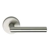 Omnia Passage Door Lever Set with 12 Style Handle and Round Rose Polished Stainless Steel