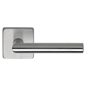 Omnia Privacy Door Lever Set with 12 Style Handle and Square Rose Satin Stainless Steel