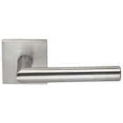 Omnia Non-Turning One-Sided Door Lever with 12 Style Handle and Square Rose Satin Stainless Steel