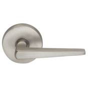Omnia Privacy Door Lever Set with 171 Style Handle and Round Rose Lacquered Satin Nickel