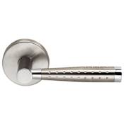Omnia Passage Door Lever Set with 19 Style Handle and Round Rose Satin Stainless Steel