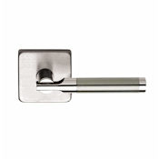 Omnia Passage Door Lever Set with 23 Style Handle and Square Rose Satin Stainless Steel