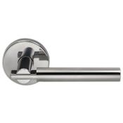 Omnia Privacy Door Lever Set with 25 Style Handle and Round Rose Polished Stainless Steel