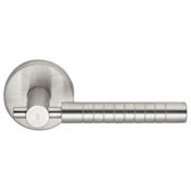 Omnia Passage Door Lever Set with 33 Style Handle and Round Rose Satin Stainless Steel