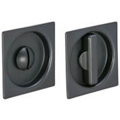 Omnia Modern Square Privacy Flush Cup Sliding Pocket Door Mortise Lock Oil Rubbed Black
